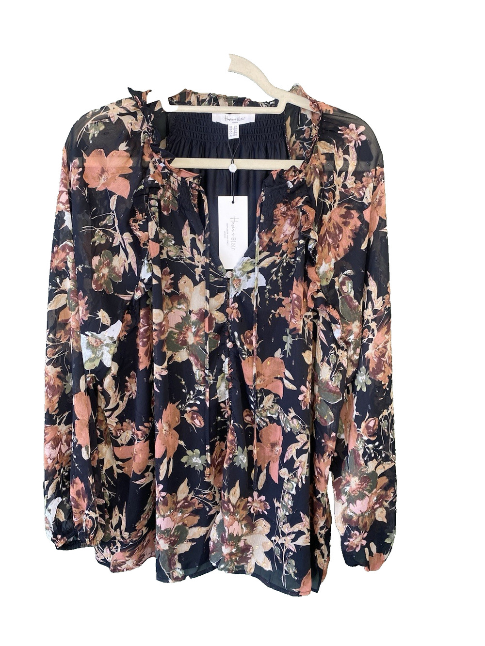 Haver & Blair Shirt Womens 2X NEW Dark Romantic Fairy Ethereal Whimsigoth Blouse